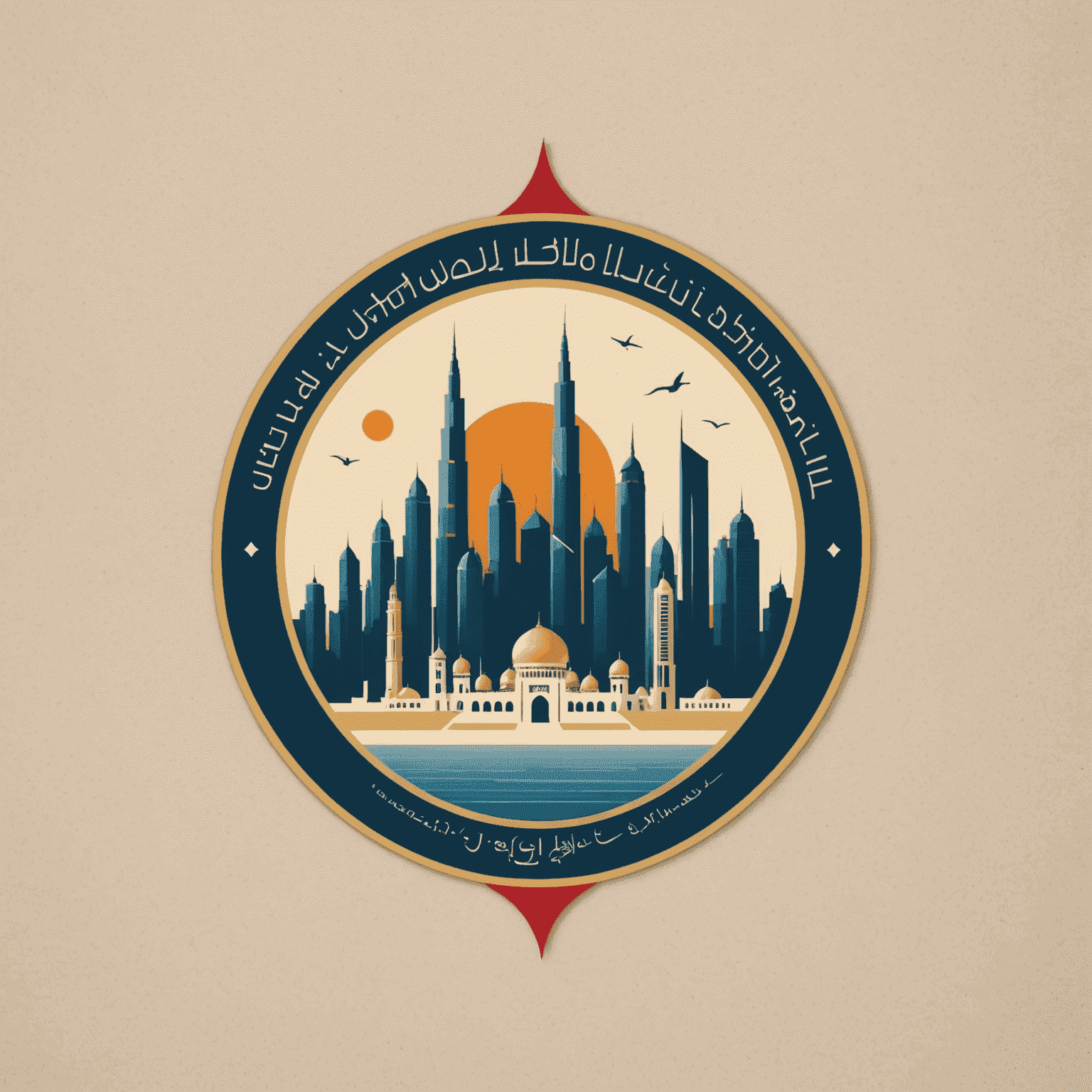 Yelblkat logo featuring a modern design incorporating elements of Abu Dhabi's skyline and government symbols